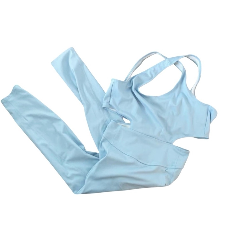 FP Movement by Free People Back-It-Up Onesie in Powder Blue - Picture 4 of 9